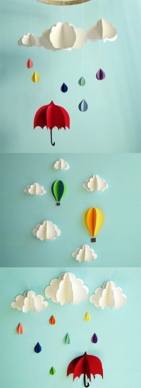 Hand Made cloud umbrella balloons