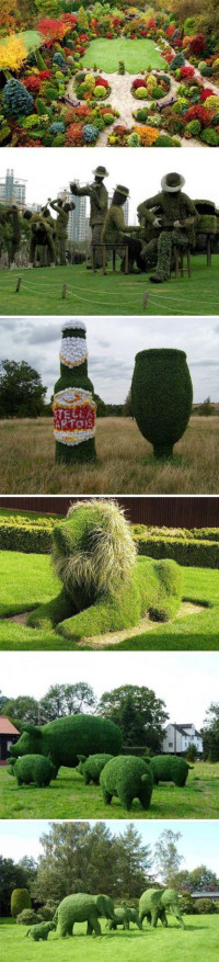 Beautiful gardens – he use of plants and flowers made of large installation art, see beer, animals and musicians, strolling and playing in the garden