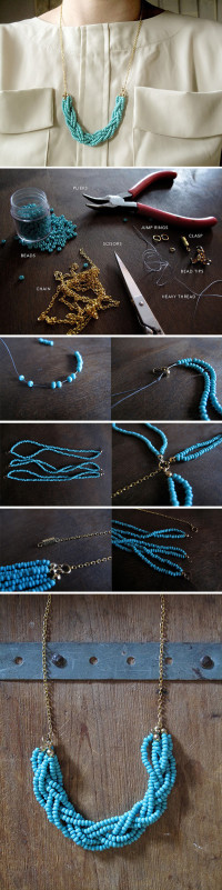 Braided bead necklace