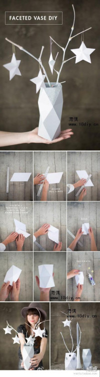 DIY Origami Faceted Vase