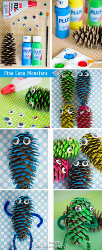 Create Pine Cone Monsters with patience and wisdom in the process, of course, it also gives us a lot of fun