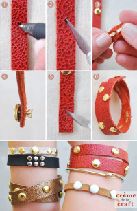 DIY: Leather Studded Wrap Bracelet