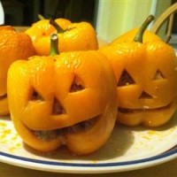 Stuffed Jack-O-Lantern Bell Peppers Recipe – perfect for Halloween