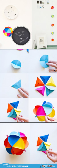 Paper flower ball DIY