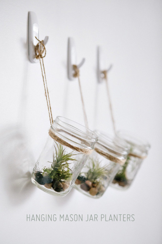 DIY Hanging Mason Jar Planter with Air Plants