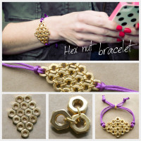 DIY Hex Nut Diamond Bracelet