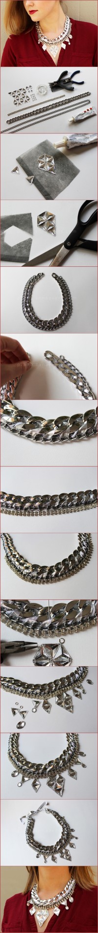 DIY Silver maxi necklace