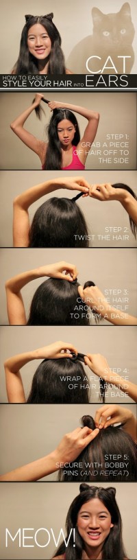 Style your Hair in to Cat Ears – DIY
