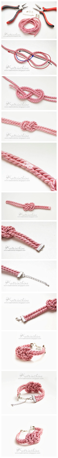 Knotted cord bracelet DIY