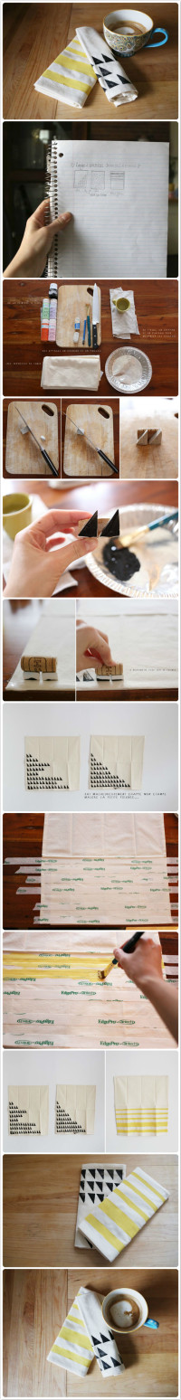 Make pretty printed tea towels | DIY