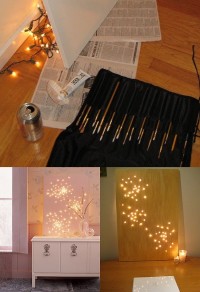 Constellation art with string lights and a canvas | DIY
