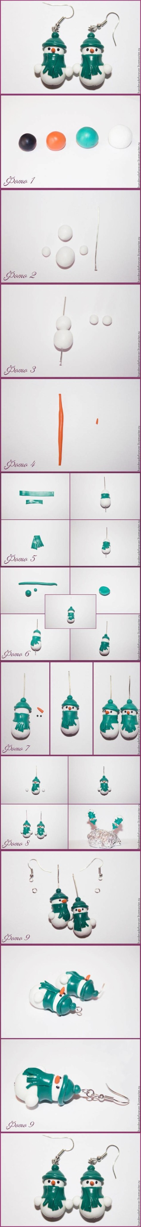 DIY Clay Snowman Earrings | DIY