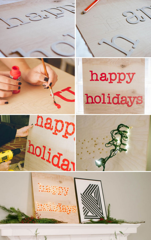 DIY Happy Holidays Marquee Sign Jade and Fern