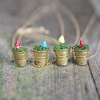 DIY Mini Vintage Thimble Planter Necklaces