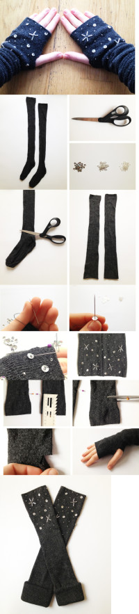 DIY guantes mitón