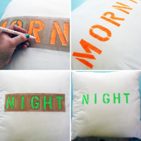 DIY  Easy Ways to Add Type to Pillows