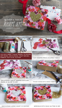DIY Glitter Heart Art | DIY valentines day Ideas
