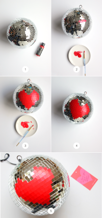 DIY Heart Disco Ball Valentine |  Valentines Day Ideas