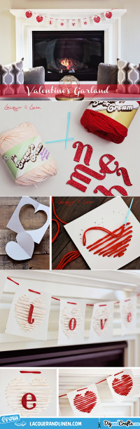 DIY: Yarn Heart Garland | Valentines Day Ideas