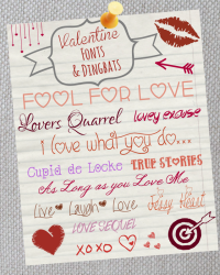 Free Valentine Fonts & Dingbats from Made in a Day