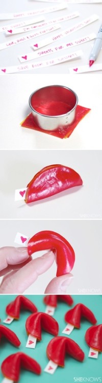Fruit Roll-Up Fortune Cookies special note inside | Valentines Day Ideas
