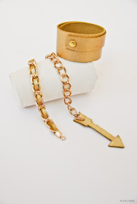 Gold & Copper Leather Bracelets | Easy DIY jewelry