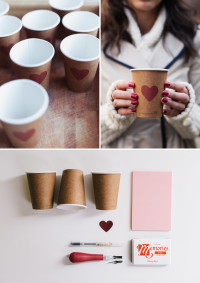 Heart Stamp Cups | DIY Valentines day Ideas