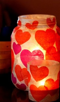 DIY Valentine Heart Candle Glass Jar