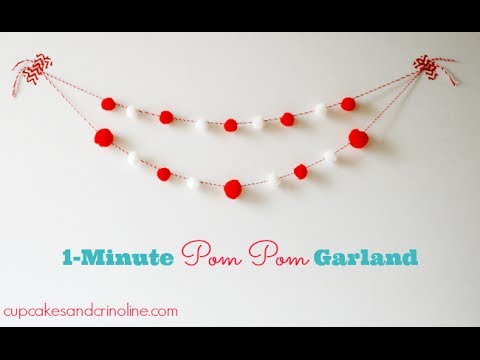 DIY Pom Pom Garland Form Cupcakes and Crinoline