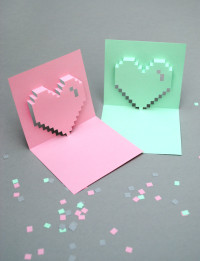 Popup pixel valentines card DIY Valentines Day Ideas
