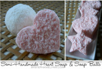 Semi Handmade Valentine’s Day Heart Soaps 

Materials Needed:
– Bar of Soap
– Kitchen Box Grater
– Water
– Cookie Cutters {optional}