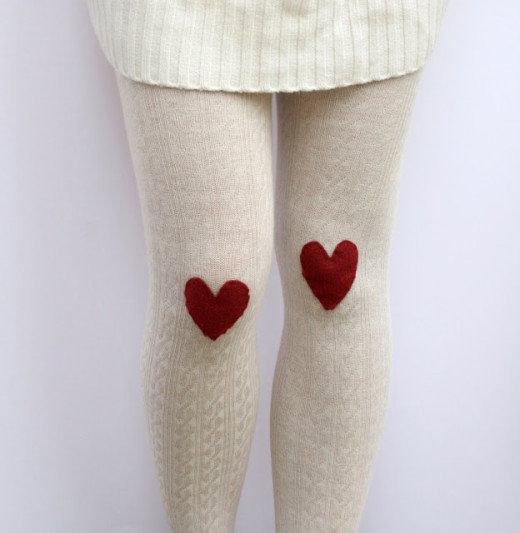 Heart patch tights | DIY