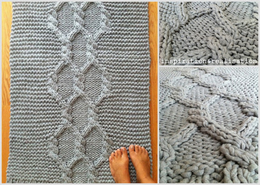 DIY giant knitted rug