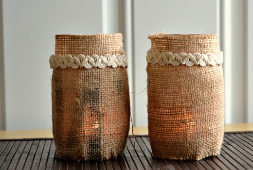 Burlap tea candle luminaries | DIY Stuff