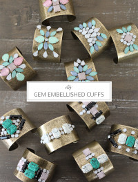 DIY GEM EMBELLISHED CUFFS From a pair & a spare