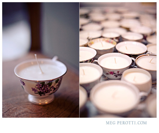 Making candles out of teacups to brighten your holiday home! From Bay Area Wedding and Portrait Photographer — Meg Perotti Photography Blog