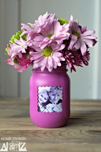 Mason Jar Picture Frame Vase | DIY Mothers Day Gifts