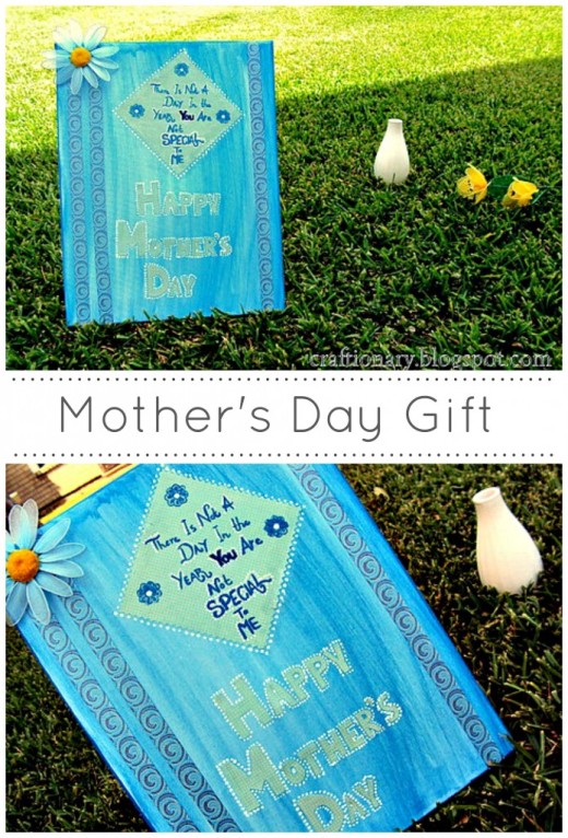 Paint and decoupage canvas- Mother’s Day From Craftionary