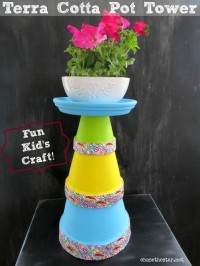 Terra Cotta Pot Tower-A Fun Kid’s Project with Plaid Crafts!