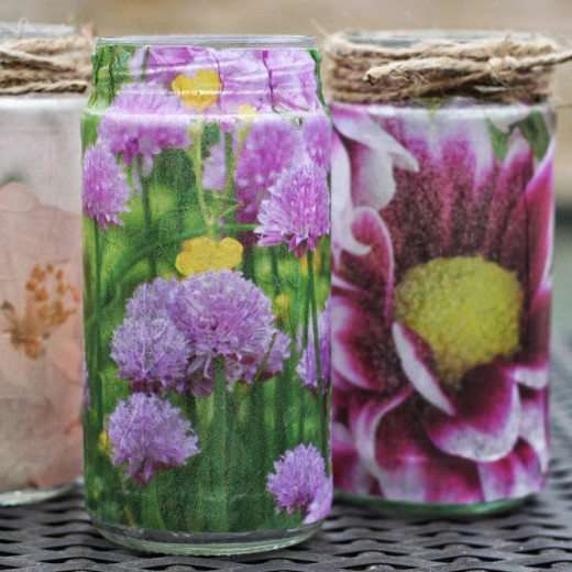 DIY translucent photo vases