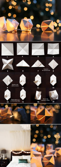 DIY: Paper Cube String Lights | From witandwhistle