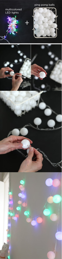 DIY Ping Pong Ball Cafe Lights  | From Say Yes