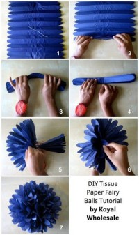 DIY Easy Tissue Paper Flower Ball.