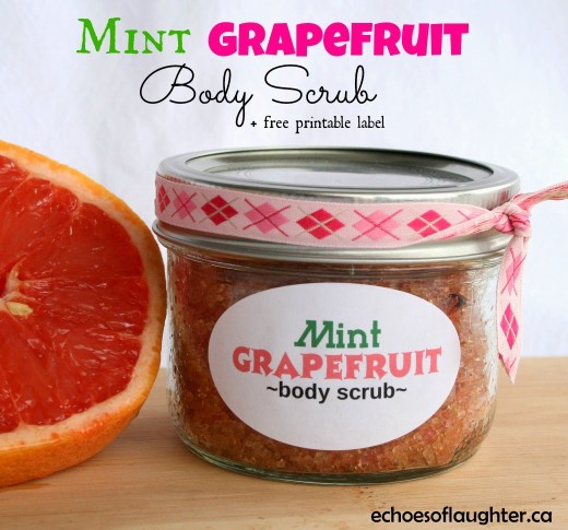 Echoes of Laughter: Mint Grapefruit Body Scrub +Free Printable Label