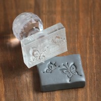 Flying Butterflies Square Transparent Crystal Soap Stamp Embossing Acrylic Beautiful
