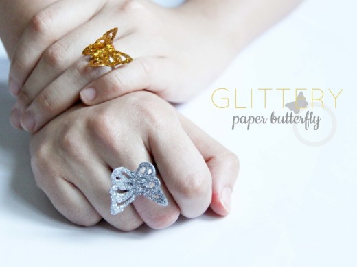 Glittery Paper Butterfly on ring | onelmon