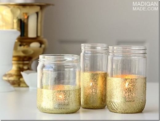 DIY Gold Dipped Jars