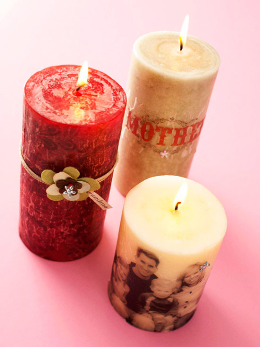 Photo-Embellished Candles