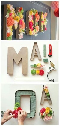 DIY Mothers Day Blooming Monogram