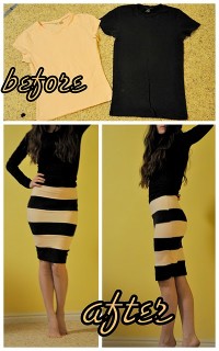 DIY Striped Bodycon Skirt